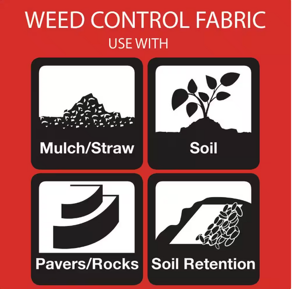 3.2oz Weed Barrier Control Fabric,10x300ft,Black