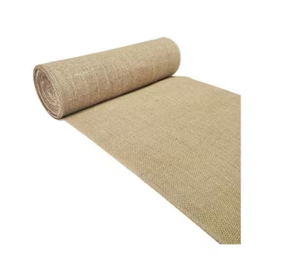 7.7 oz. 5.3 ft Width Natural Burlap Fabric for Weed Barrier, Raised Bed, Seed Cover, Tree Wrap Burlap