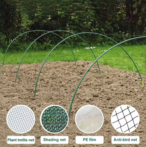 7 ft. Long with Dia 0.43 in. Steel Greenhouse Hoops, Rust-Free Grow Tunnel, Support Hoops for Garden(6-Pack)