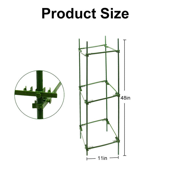 5 ft.H Square Tomato Cage Adjustable Plant Support Stake