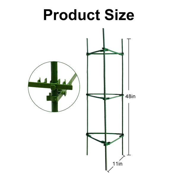 4 ft.H Triangular Tomato Cage Adjustable Plant Support Stake