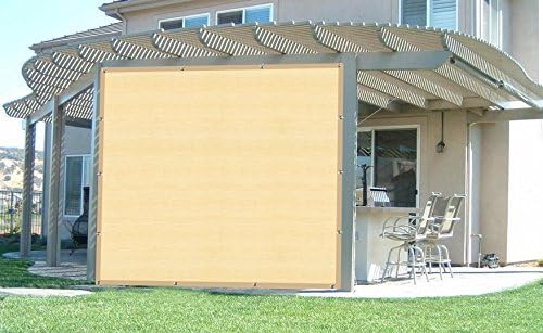 8 ft. x 100 ft. Shade Fabric for Pergola/Patio/Garden Shade Panel with Clips, Wheat