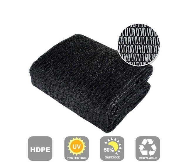 70% Shade Cloth Netting 10ft Width, Black