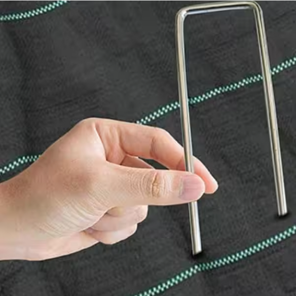 1.57 in. x 6 in. Galvanized Landscape Staples Stake 11-Gauge Silver, Metal Weedmat Stake Pins