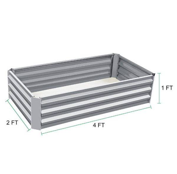 Silver Planting Bed Raised Garden Bed Metal Garden Beds for Vegetable Flower Bed Kit
