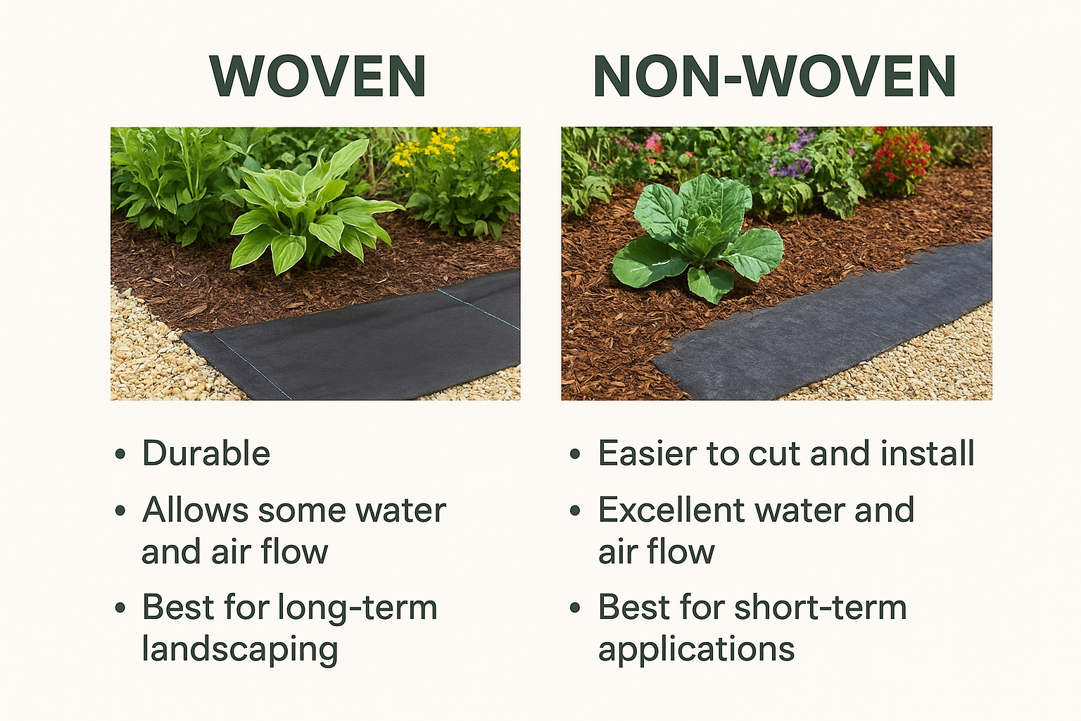 Woven vs. Non-Woven Weed Barriers: Which Fabric Fits Your Garden Best?