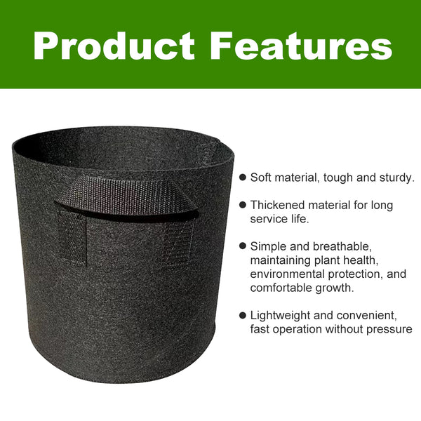 3-20 Gal Grow Bag Non Woven Breathable Fabric Planter Pot With Handle