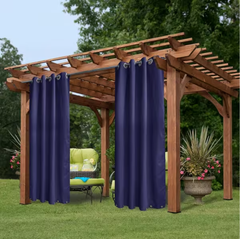 50 in.W Top and Bottom with Grommets Window Curtain Panel Dark Blue