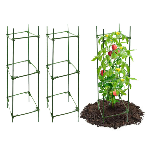 4 ft.H Square Tomato Cage Adjustable Plant Support Stake