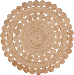 4 ft. x 4 ft. Primary Color Braided Jute Rug Round Area Rug For Home Decor