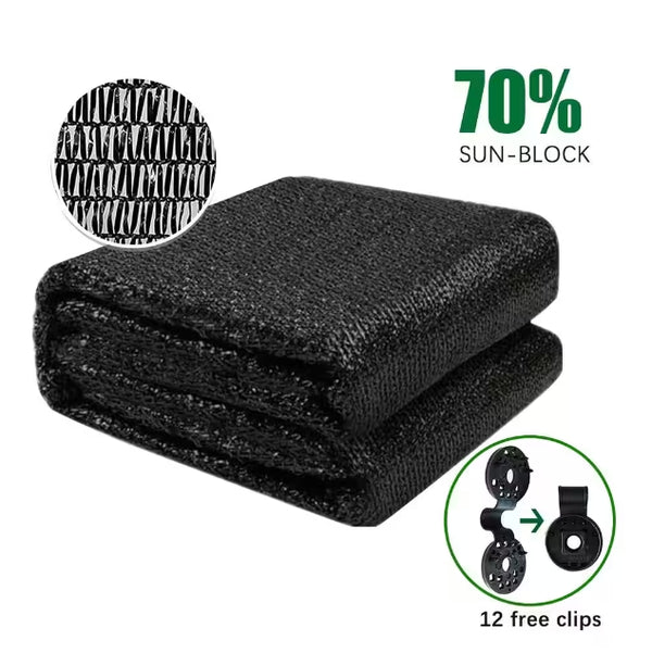 70% Shade Cloth Netting 6x10ft, Black