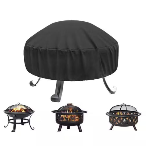 Black Round Fire Pit Cover