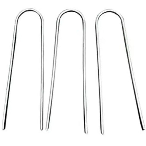 1 .57 in. x 5.9 in. Galvanized Landscape Staples Stake Silver(50-Pack)