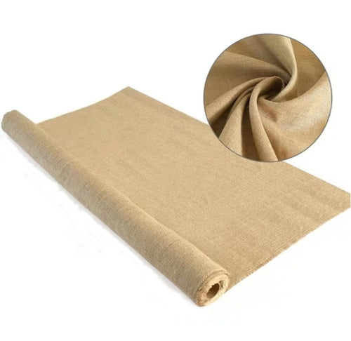7.7 oz. 5.3 ft Width Natural Burlap Fabric for Weed Barrier, Raised Bed, Seed Cover, Tree Wrap Burlap