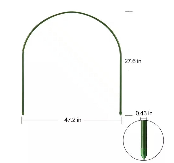 7 ft. Long with Dia 0.43 in. Steel Greenhouse Hoops, Rust-Free Grow Tunnel, Support Hoops for Garden(6-Pack)