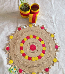 4 ft. x 4 ft. Multi Color Braided Jute Rug Round Area Rug For Home Decor
