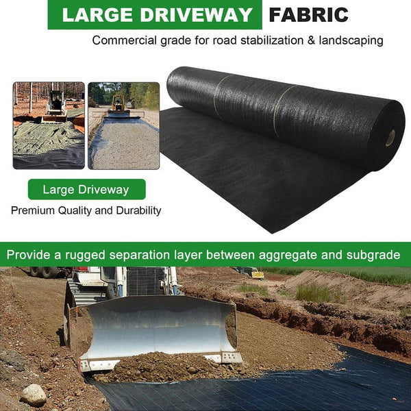 4.8 oz. 100ft length Garden Weed Barrier Fabric Premium Compound Heavy-Duty Weed Mat Fabric
