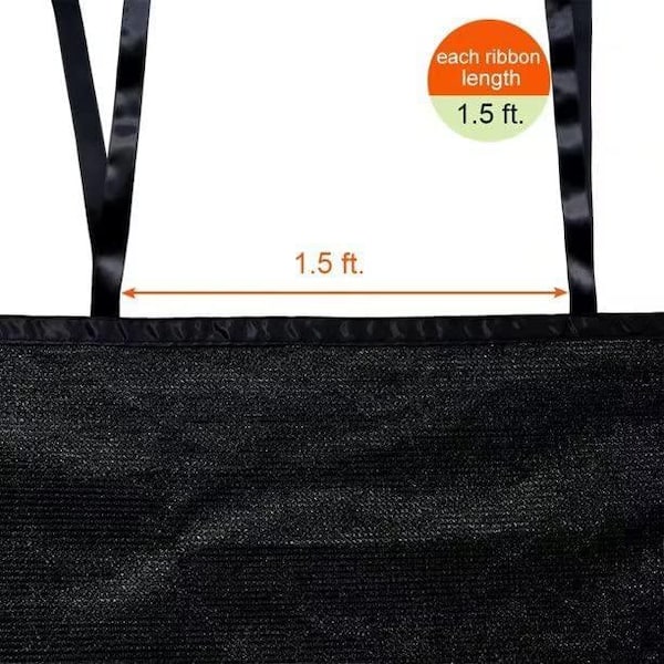 Sunscreen shade panel with rope,90%, 12'x16',Black