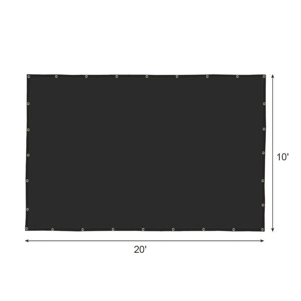 40% Prefabricated shade panel with Grommets 10x20ft, Black