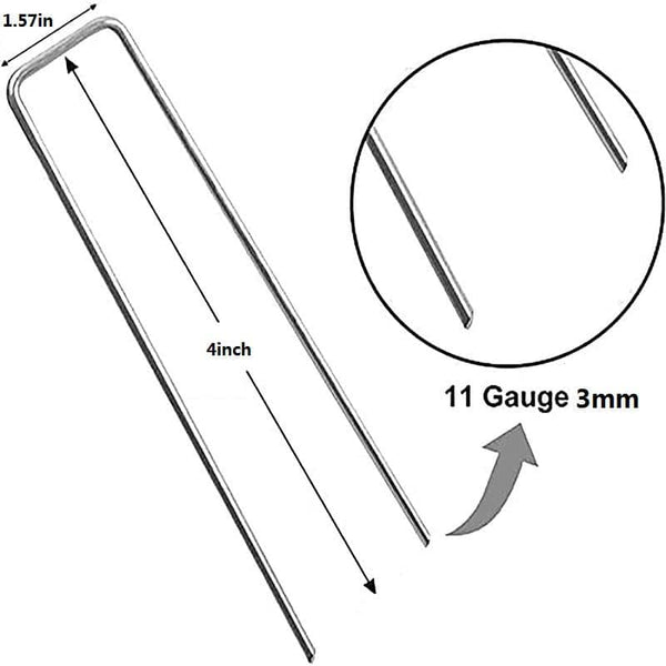 1 in. x 6 in. Galvanized Landscape Staples Stake 11-Gauge Silver, Metal Weedmat Stake Pins