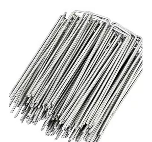 12 in. H Galvanized Landscape Staples Stake Pins