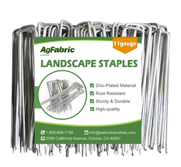 1.57 in. x 6 in. Galvanized Landscape Staples Stake 11-Gauge Silver, Metal Weedmat Stake Pins